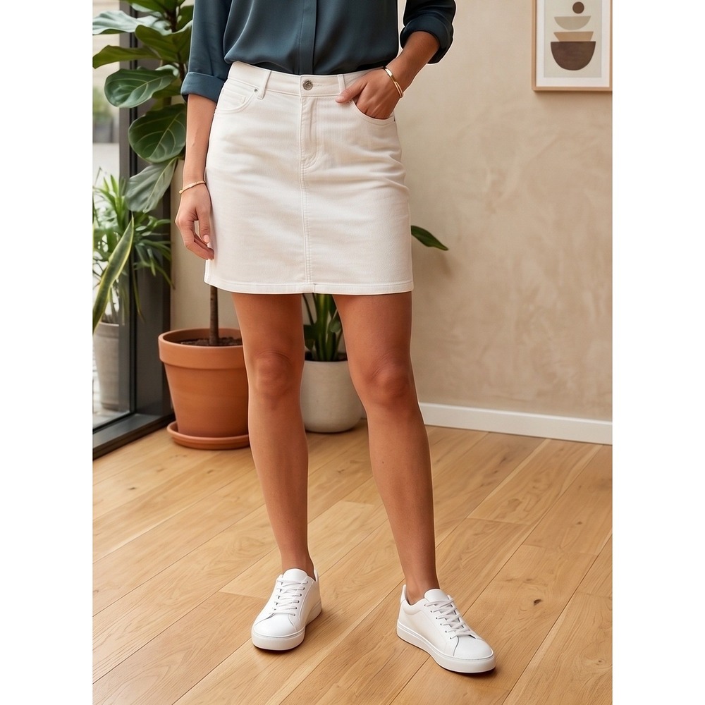 Joe Fresh 5-Pocket Denim Mini Skirt Women's 10 Stretch Casual‎ Summer Minimalist